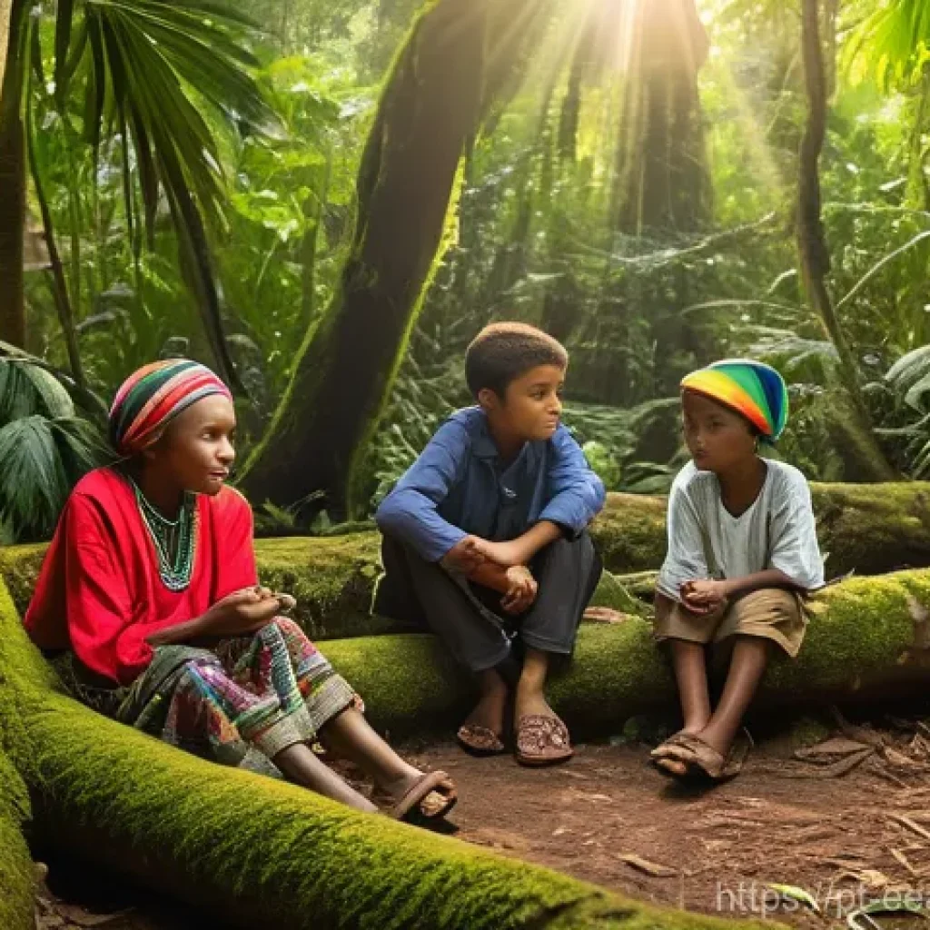 자연 연결 교육 프로그램에서의 문화적 접근 - **Prompt 1: Ancestral Wisdom in the Atlantic Forest**
    A vibrant, sun-dappled scene depicting a g...