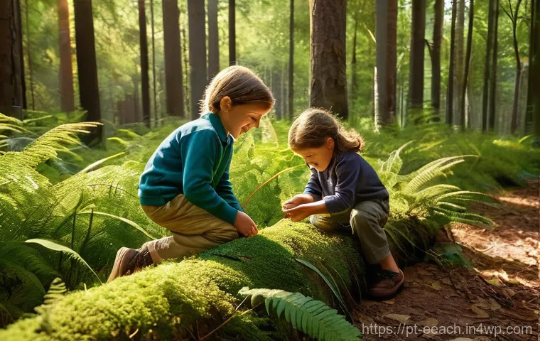 자연 연결 교육의 사회적 가치 - **"The Joy of Unfettered Exploration"**
    A vibrant, sun-dappled forest clearing in Portugal, remi...