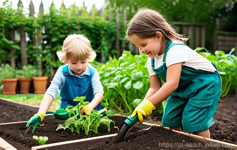 자연 연결 교육의 필수 요소 및 원칙 - **Prompt:** A group of diverse children, aged 6-10, are exploring a lush, sun-dappled forest path. O...